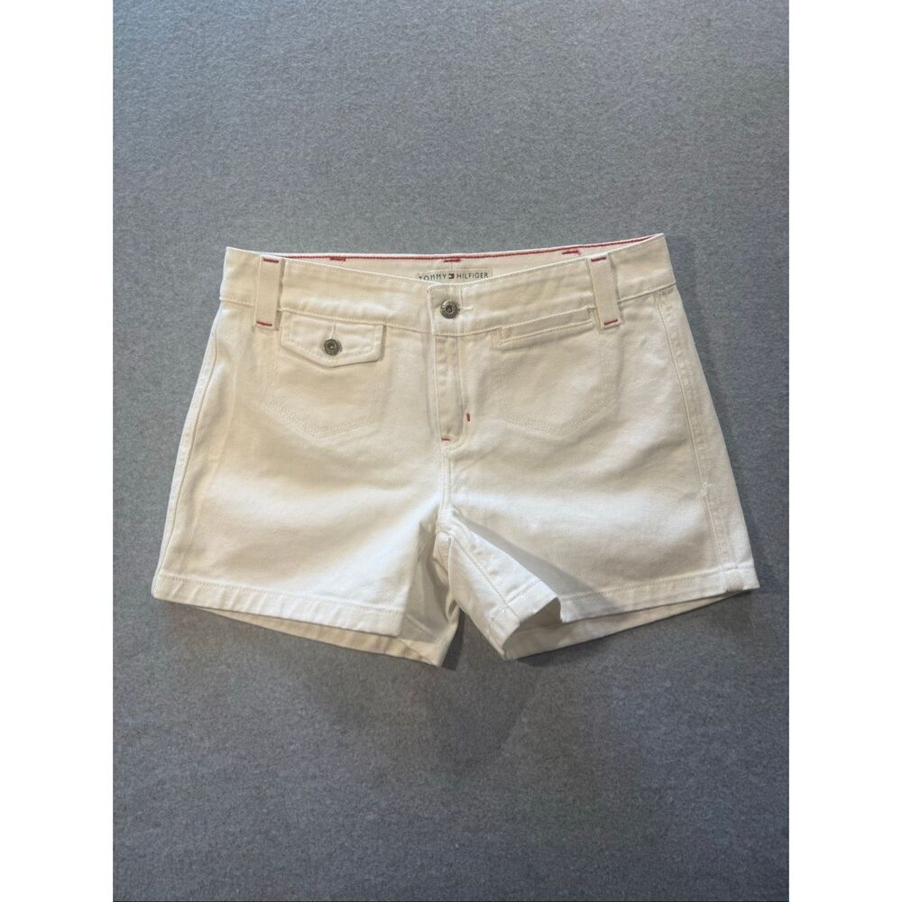 Y2K Tommy Hilfiger white denim shorts 8